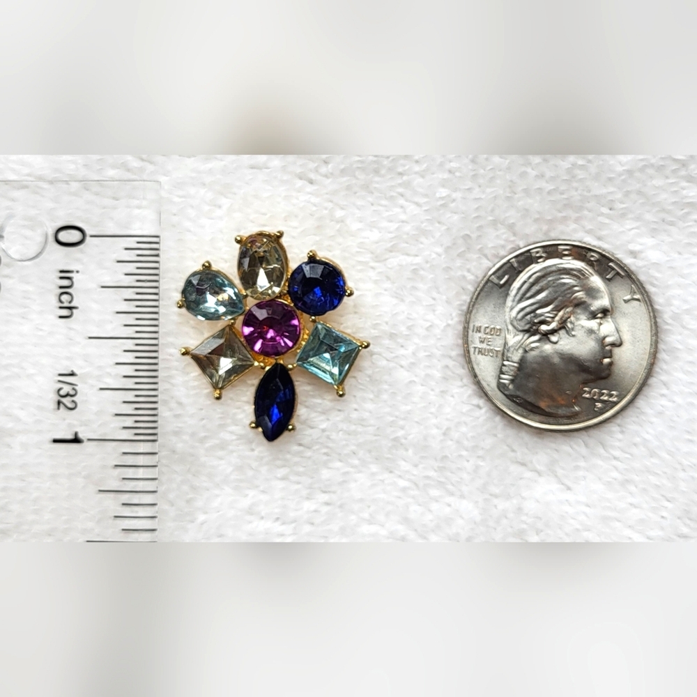 Multi-colored Gem Stud Earrings / Pierced - Picture 7 of 8